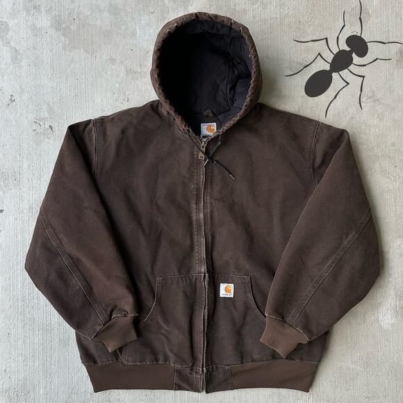 Carhartt Other - Vintage Y2K Carhartt WOMENS WJ130 DKB brown hooded work wear jacket